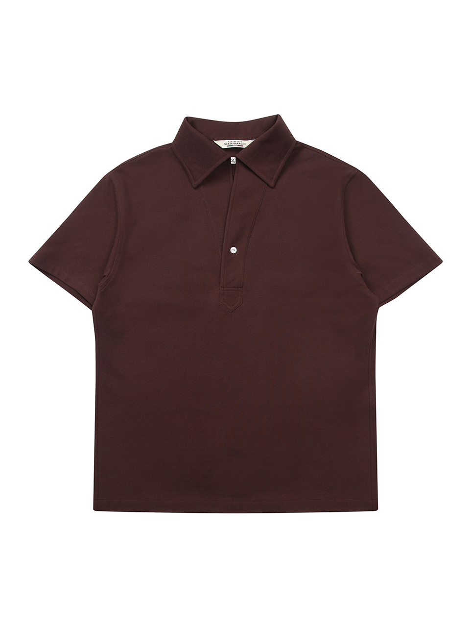 PK Silket 1-Button Polo Shirt Brown 01BW블랙브라운