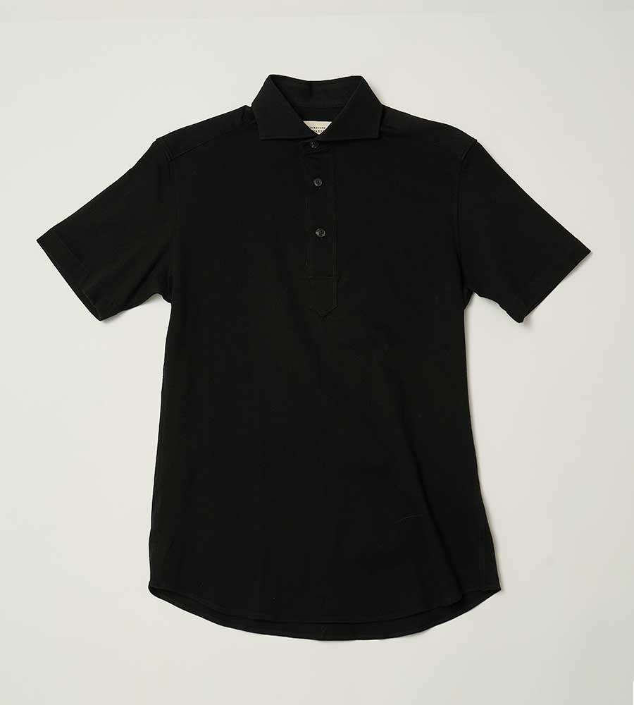 반팔 카라 피케 셔츠 [BLACK]블랙브라운